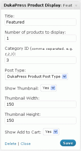 DukaPress product display widget