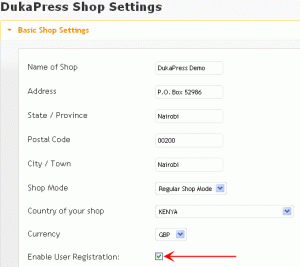 DukaPress user registrations